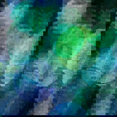 A mix of blue green and navy colours 